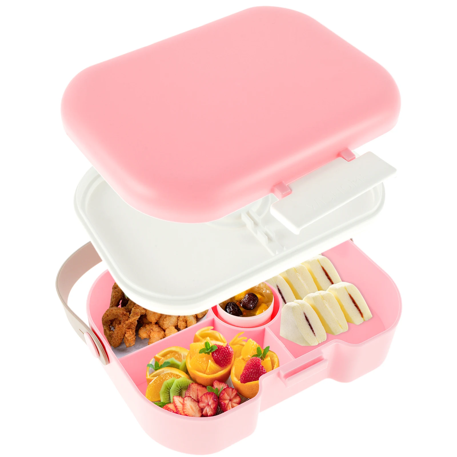 

Lunch Box 1300ML Large Capacity Bento Box with 5 Compartments Sealed Leak-proof Meal Box Microwave Freezer Dishwasher Safe