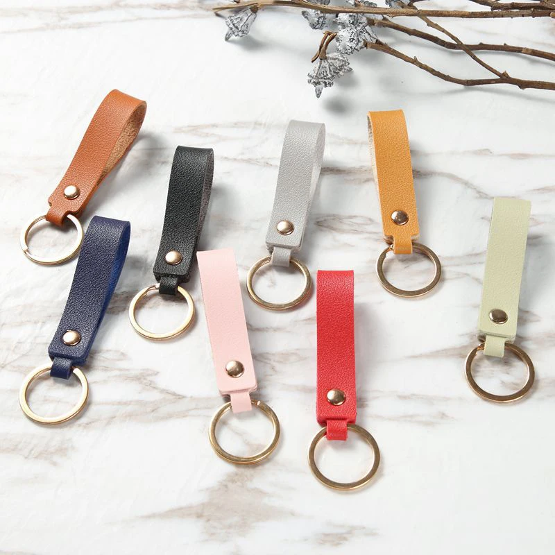 

Unisex Auto Key Strap Fashion Business Gift PU Leather Creative Key Holder Solid Color Portable Waist Wallet Key Chain
