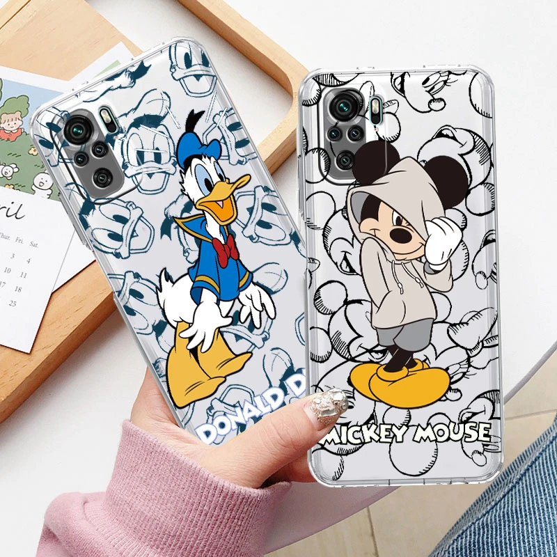 

Fashion Mickey Minnie Mouse For Xiaomi Redmi K50 K40 Gaming 10 10C 9AT 9A 9C 9T 8 7A 6A 5 4X Transparent Phone Case Cover