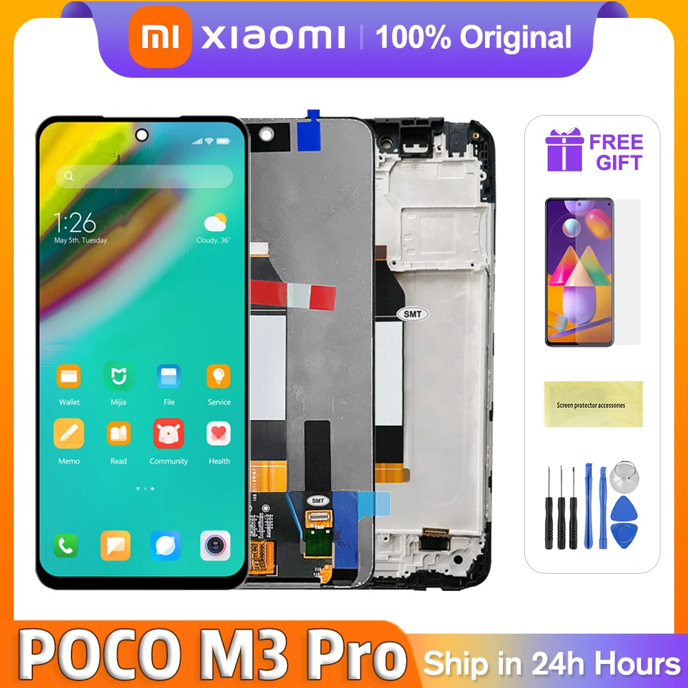 

Оригинальный ЖК-дисплей Poco M3 Pro 6,5 ''для Xiaomi Poco M3 Pro 5G, сенсорный дигитайзер для Poco M3 Pro M2103K19PG, панель экрана в сборе