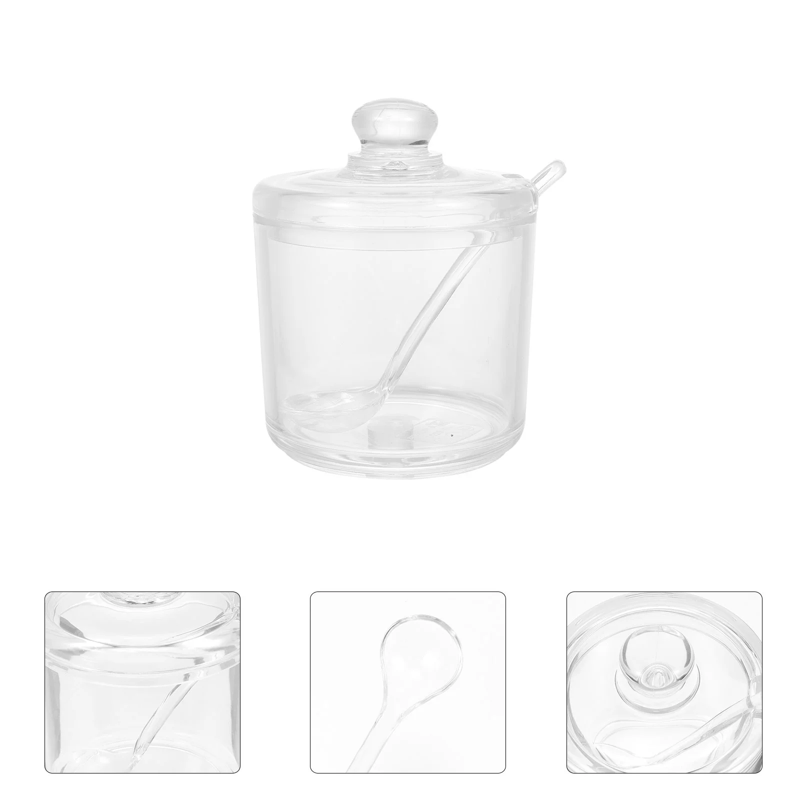 

1 Set Seasoning Jar Acrylic Luxury Salt Pot Pepper Seasoning Jar with Spoon