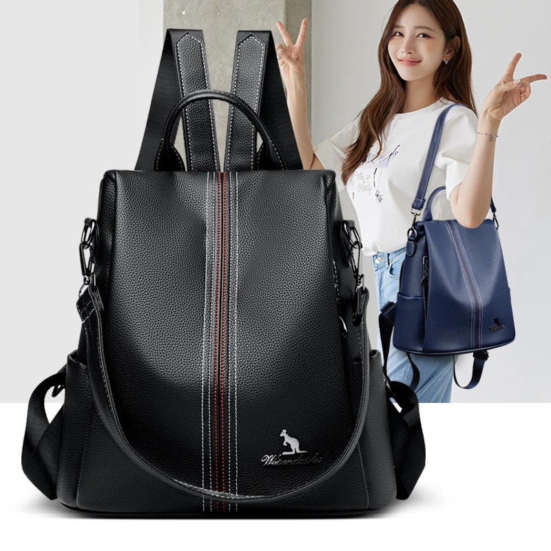 

Рюкзак женский из мягкой кожи, винтажный ранец на плечо, повседневный дорожный мешок, школьный портфель, 3 цвета