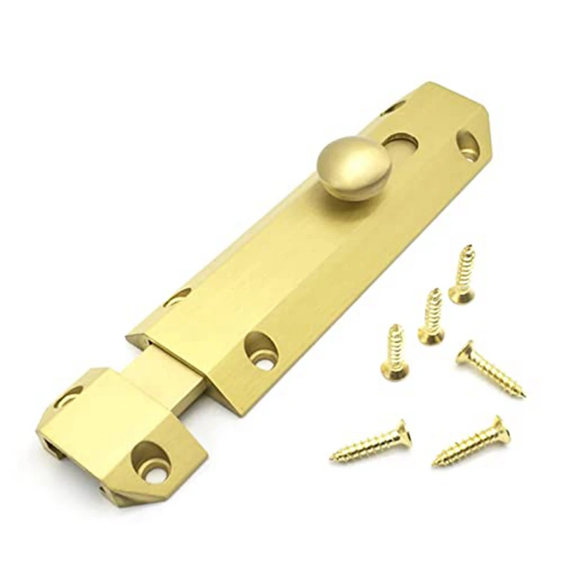 

Door Locks, Brass Bolt Lock Surface Mount Sliding Door Locks, Door Latches For Bedroom/Bathroom/Cabinet