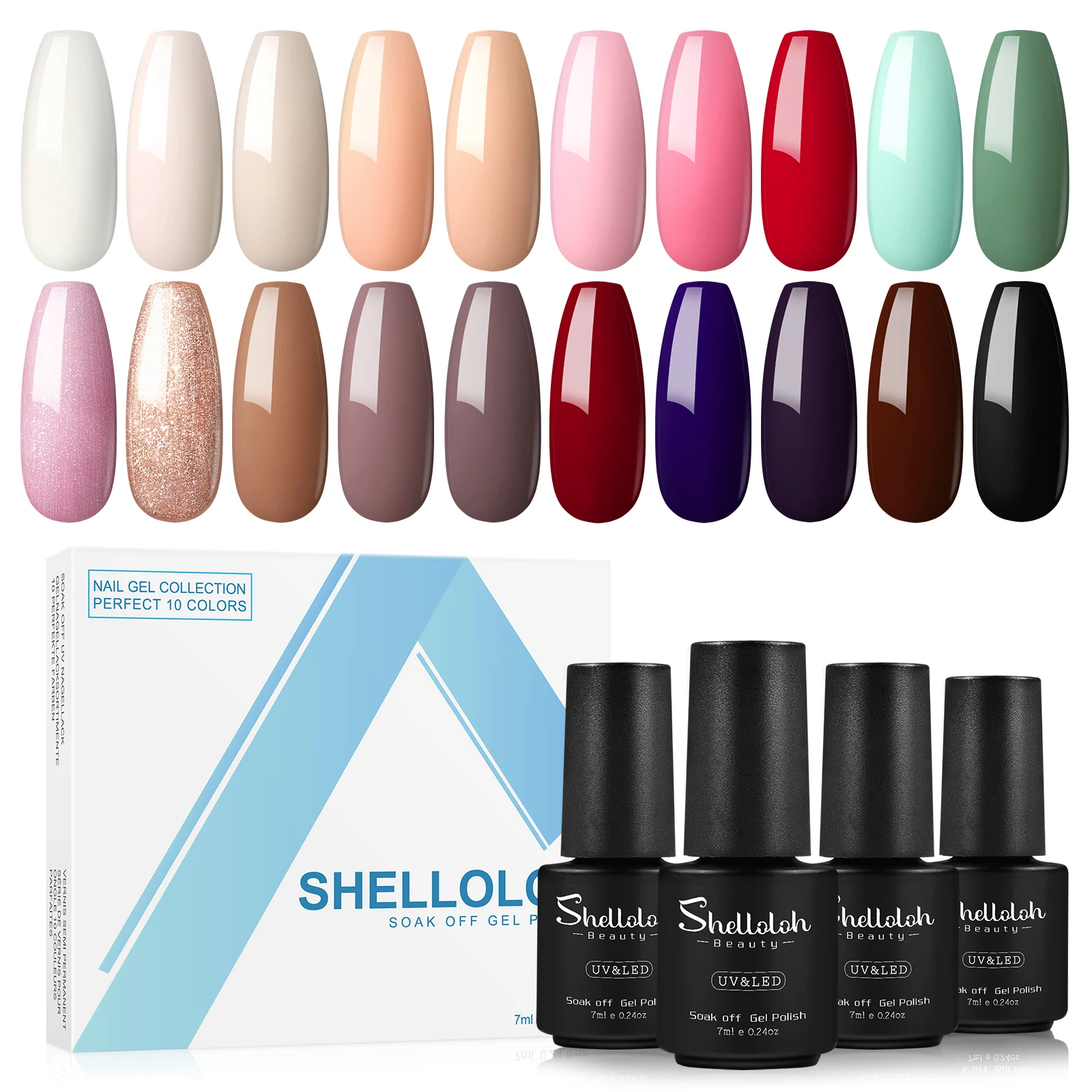 

Мерцающий маникюрный набор для базовой и верхней части, необходим Светодиодный УФ-светильник, верхнее покрытие, удаляемые замачиванием УФ-...