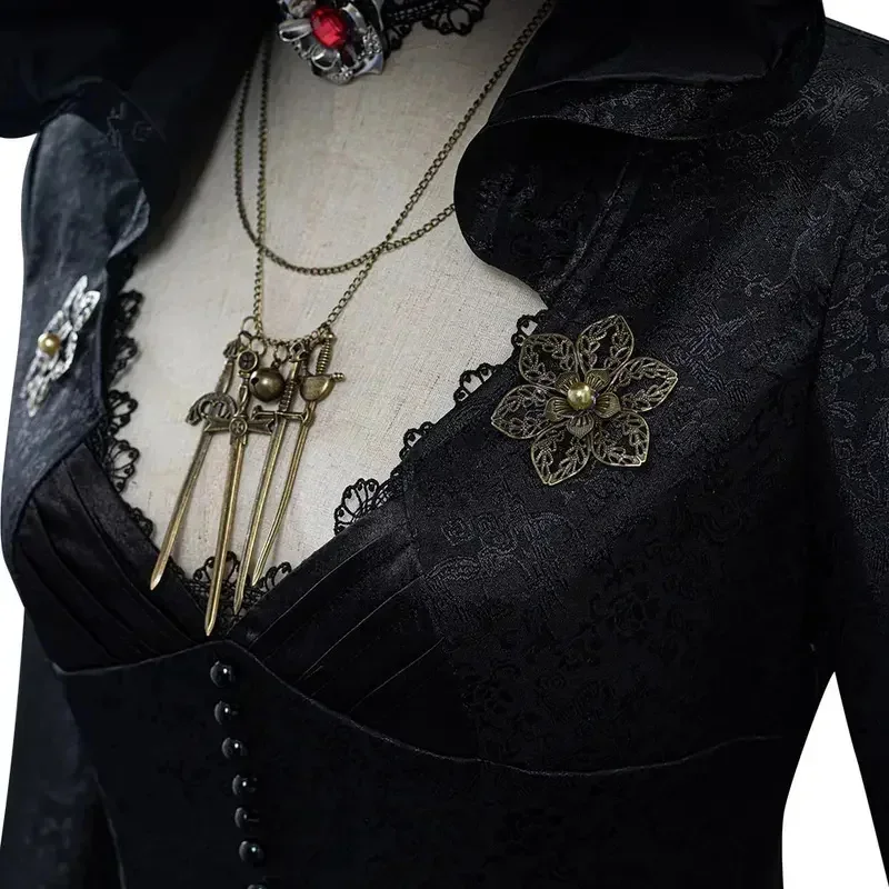 Фото HN8 Resident 4 Remake Village Moth Lady Evil Косплей Фэнтезийный костюм Платье для девочек и взрослых Vampire Lady Dimitrescu Хэллоуин Carn) 4Dc №4