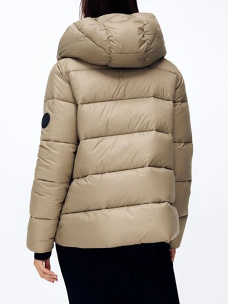 Fashion Thick Warm Short Khaki Hooded Coat for Women 20222 Autumn Winter Thermal Insulation Material Cotton Black Parkas Outwear