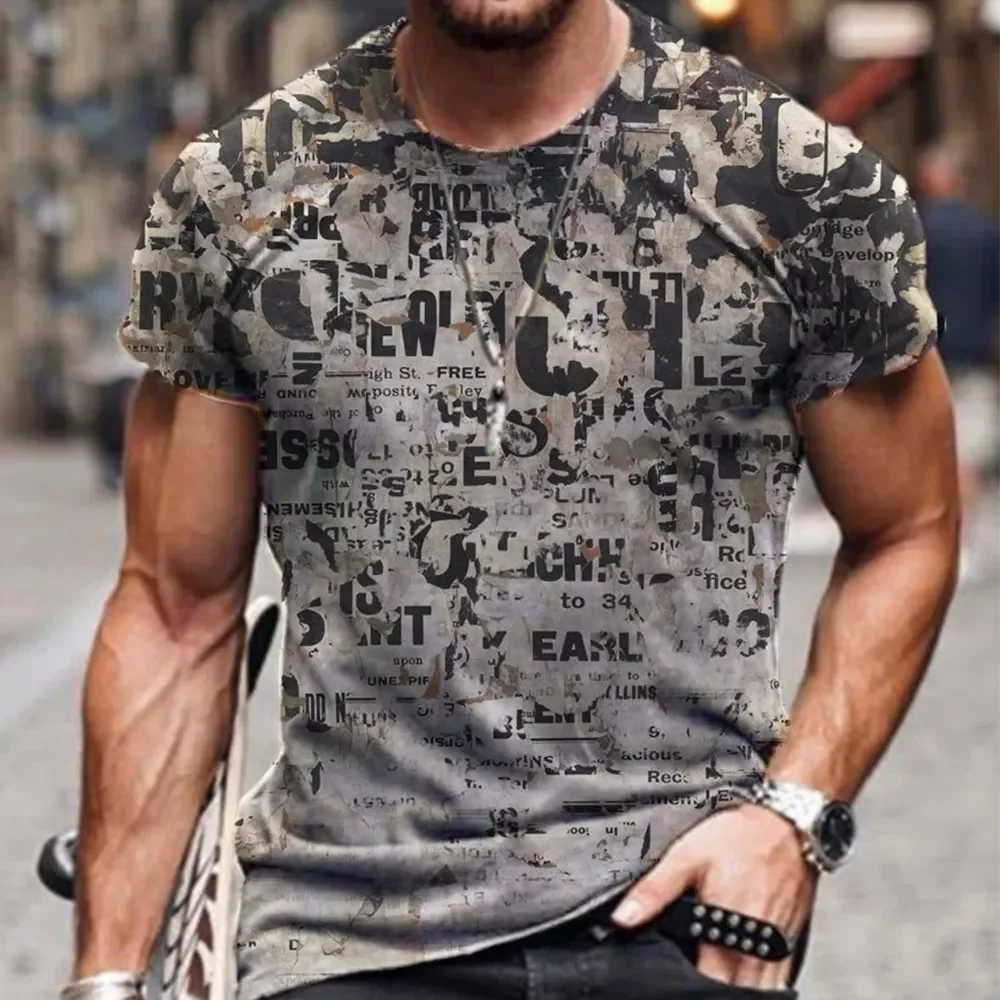 

2022 new three-dimensional graphic T-shirt men's fashion casual top fun 3D printing T-shirt summer O-neck shirt streetwear