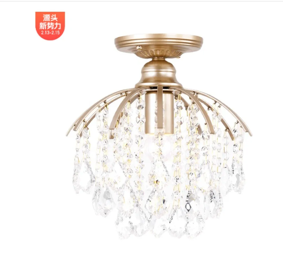 Modern K9 Crystal Round Chandelier Elegant Hanging Pendant Lamp small American Creative Light Fixture Living Room kitchen Island