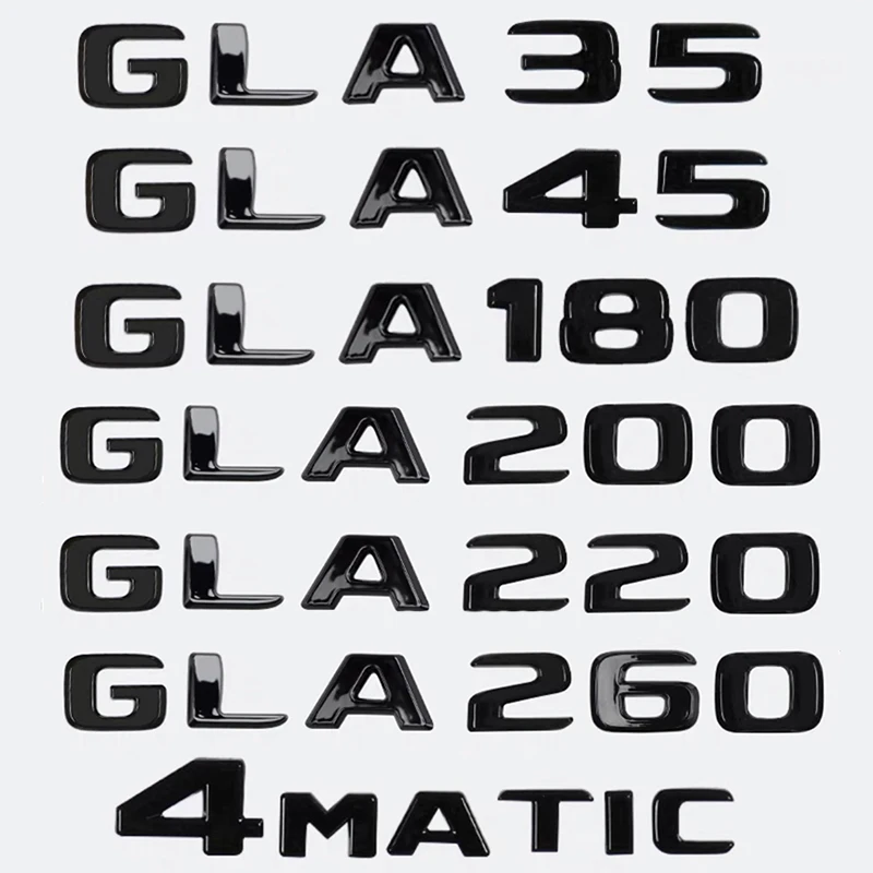 

Letters Logo Car ABS Trunk Badge Emblem Decals Sticker for AMG GLA GLA35 GLA45 GLA200 GLA220 GAL260 4Matic X156 H247 GLE GLC