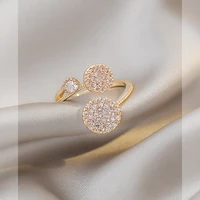 womens fashion temperament simple versatile open ring korean new exquisite geometric round ring