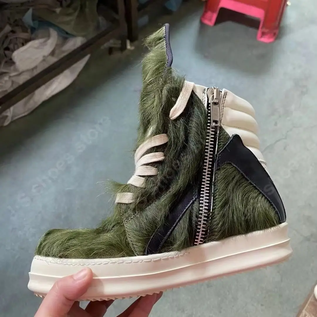 Ricks Классический дизайн Мужская обувь Owens из конского волоса Женские высокие