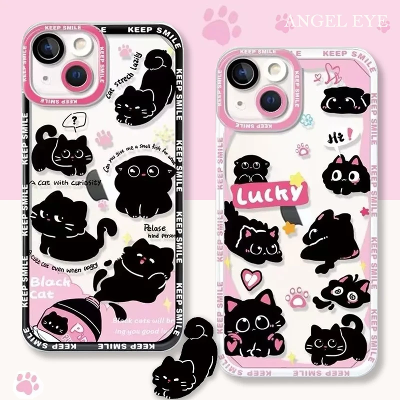 Милый чехол с большим глазом и черным котом для Xiaomi 13T 12T 11T 10T 14 13 12 11 Lite 5G NE POCO F6 X6 Pro
