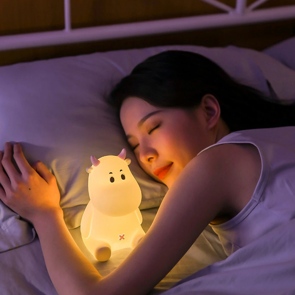 

Милый светодиодный ночсветильник из мягкого силикона с сенсорным датчиком, ночник для детской, спальни, перезаряжаемая лампа с заплатками, ...