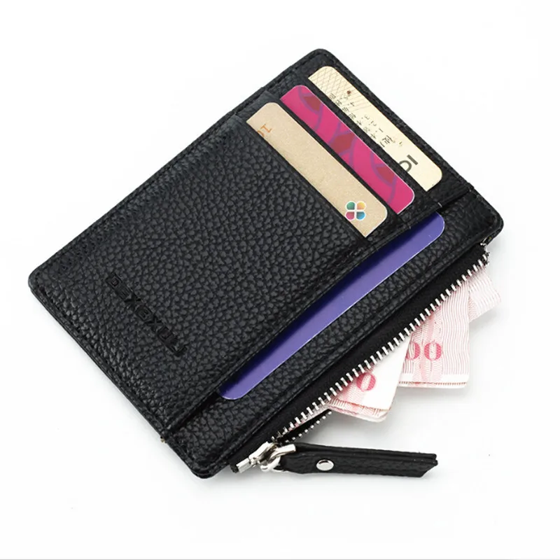

Wallet Mini PU Leather Card Holders Credit Cards Slots Purse Men Carteira Women Zipper Coin Pocket Short Wallet