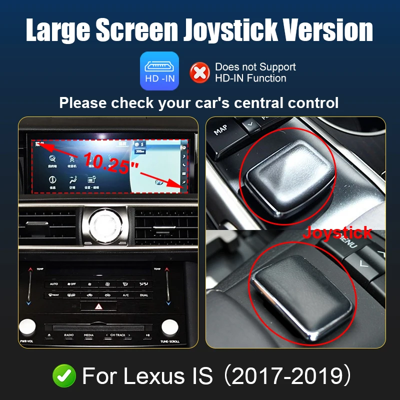 

Беспроводной CarPlay для Lexus IS 2014-2019 с интерфейсом Android Auto, функцией дублирования экрана, AirPlay, CarPlay, навигацией и USB-функциями