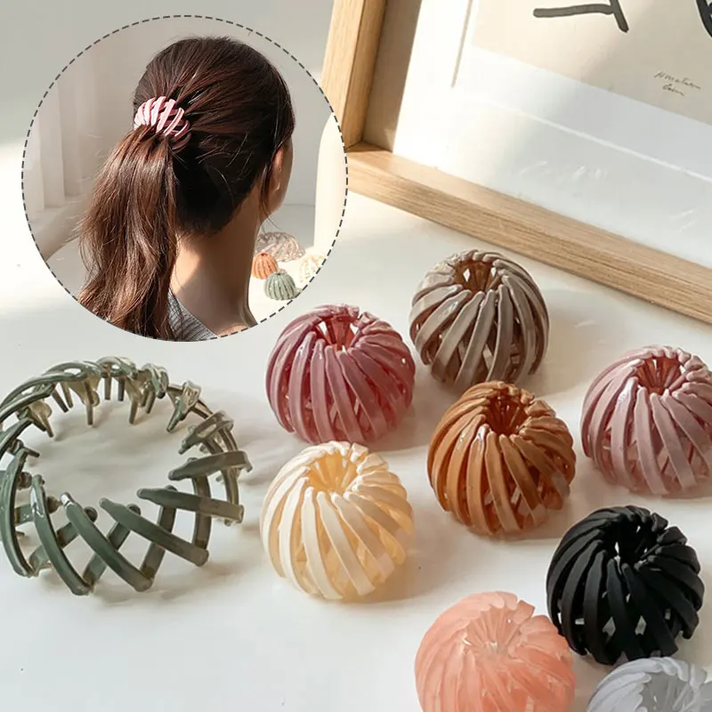 

Korean Style Hair Claw Clips Horsetail Buckle Hair Clips for Women Bird Nest Expanding Hair Accessories Glossy Hairpins Bun