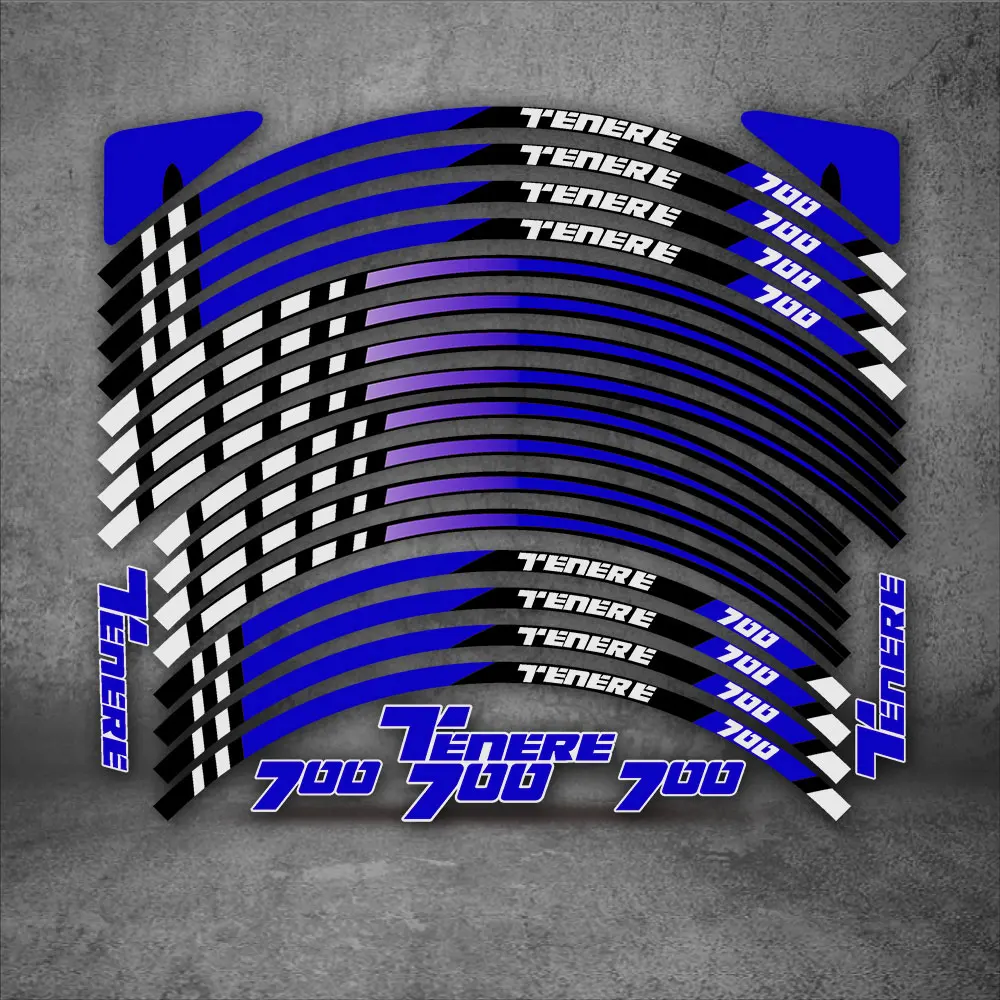 

Аксессуары для мотоцикла TENERE700, полосы для колес, наклейка, обод, ступица, светоотражающие наклейки для YAMAHA Tenere 700 18 и 21 дюйм