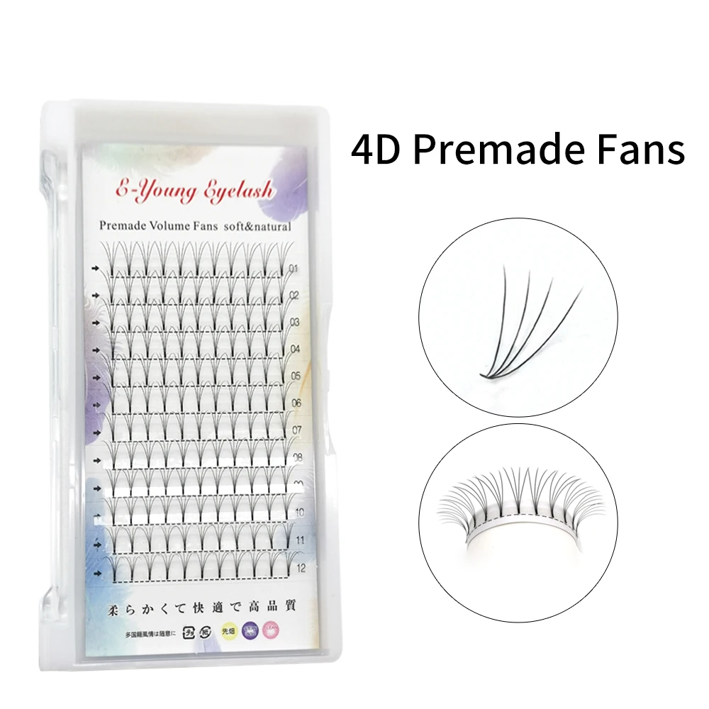 

E-young 4D/5DFalse Eyelashes Premade Volume Fans Lashes C/D Curl 0.07mm Handmade Mink Lashes 8-15mm Individual Eyelash Extension