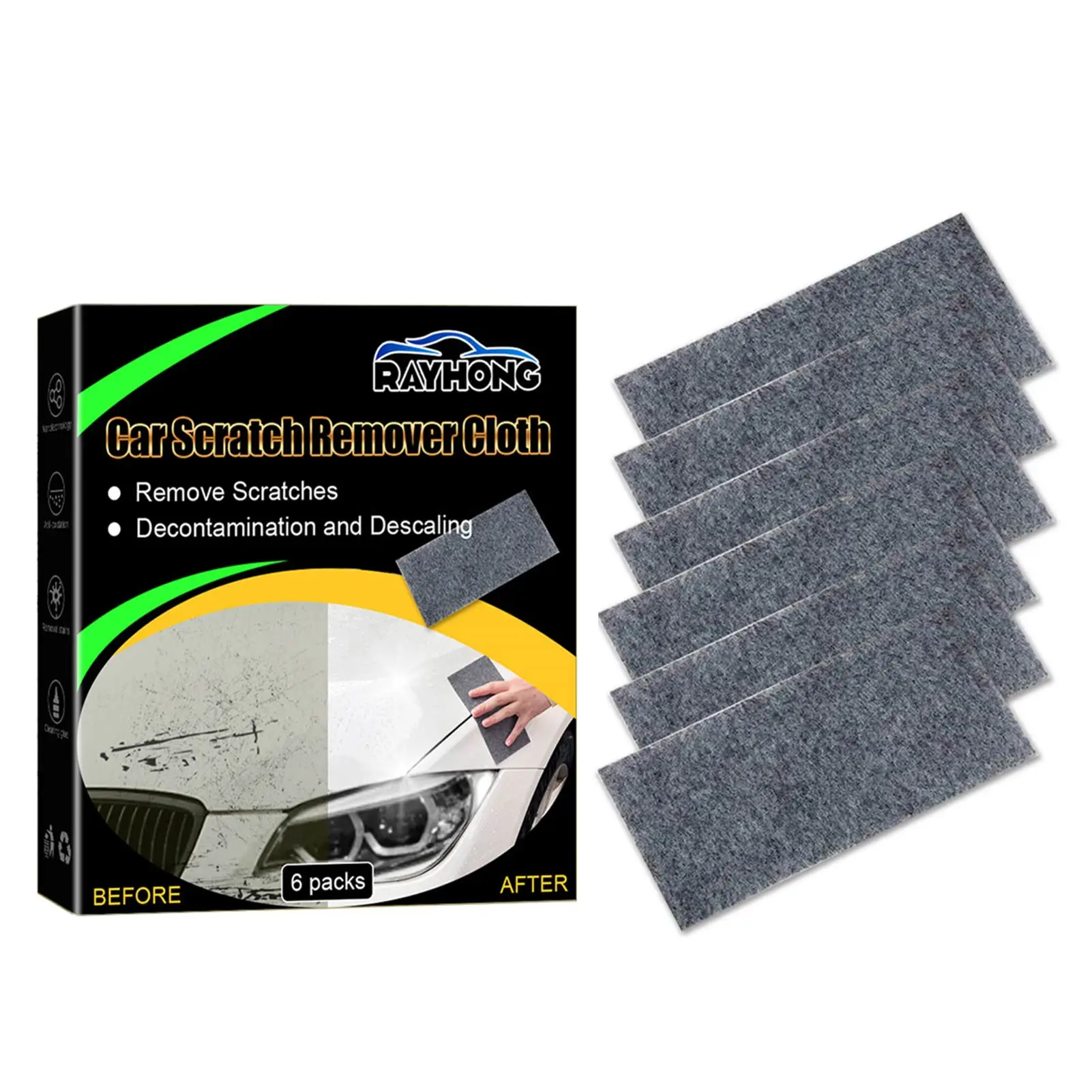 

6 Pack Nano Sparkle Cloth | Car Scratch Repair Cloth Easily Repair Paint Scratches | Nano Magic Cloth for Car Scratches Stubborn