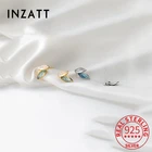 Женские серьги-гвоздики в виде листьев из серебра 925 пробы