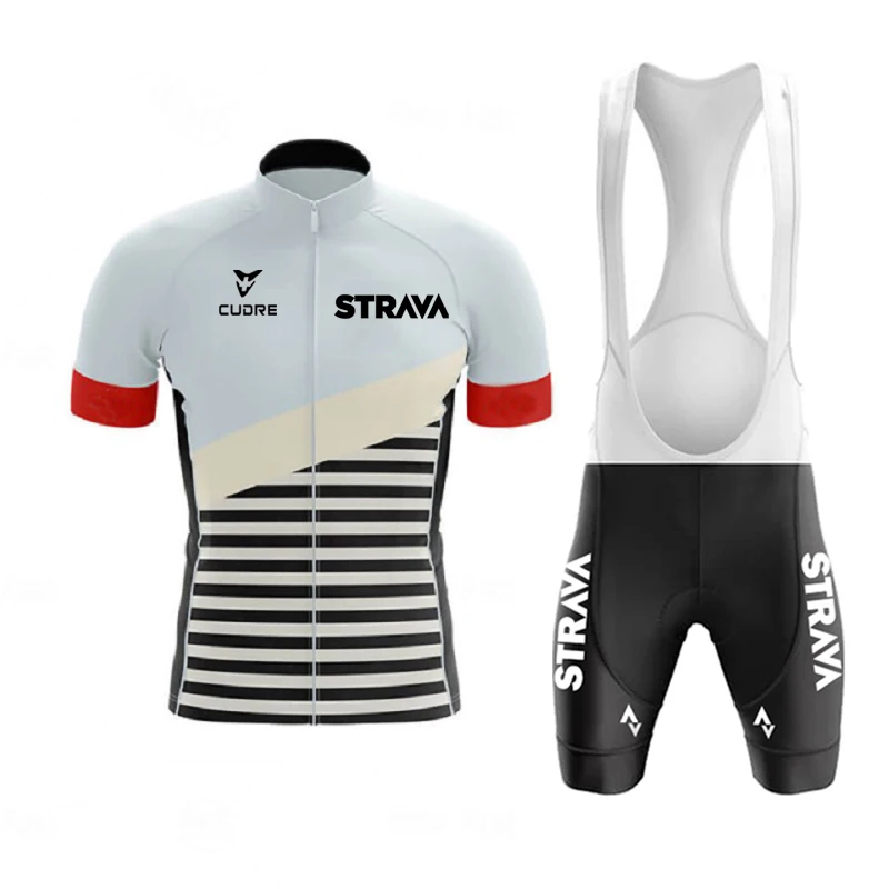 Новинка 2022 трикотажный комплект для велоспорта STRAVA Мужской с коротким рукавом