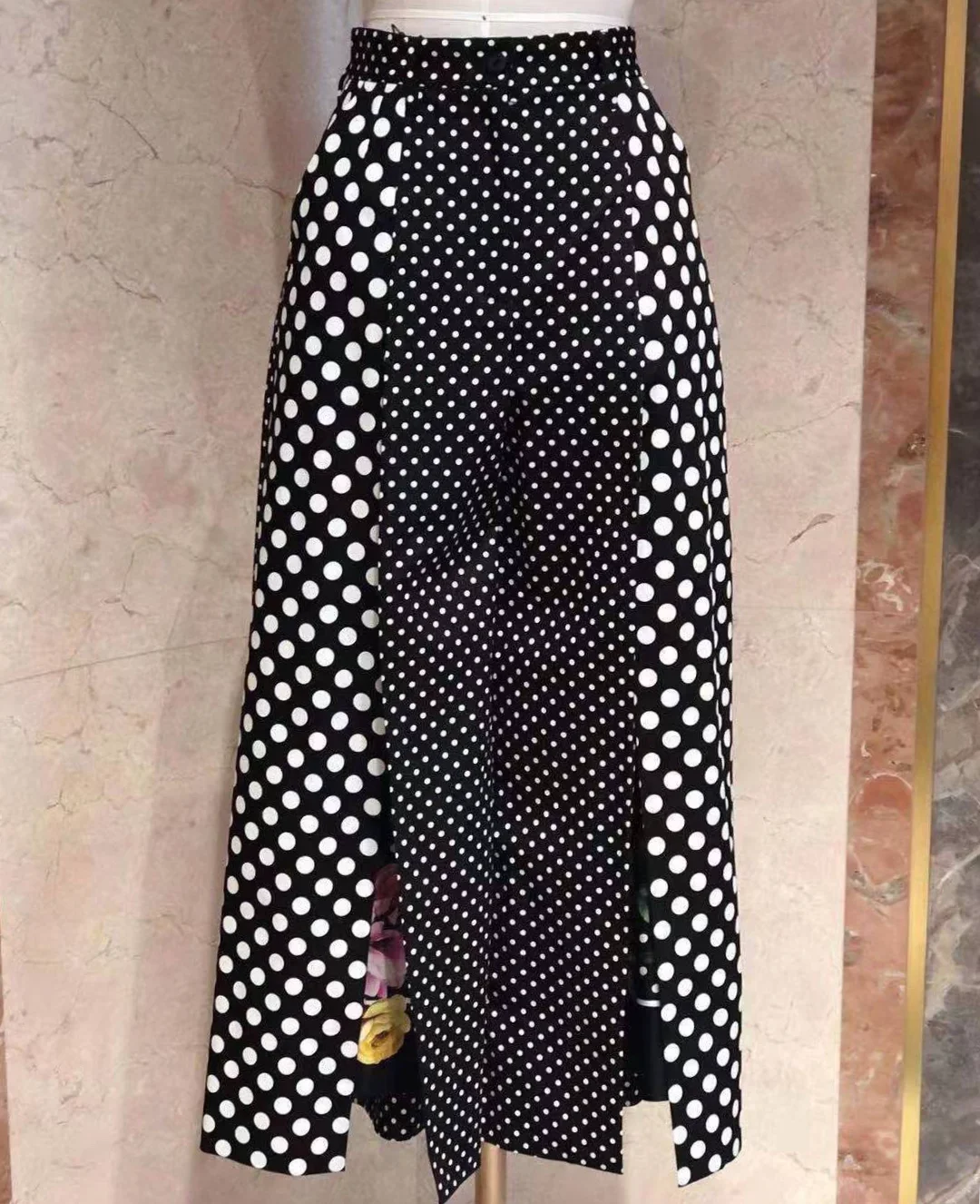 

Женские широкие брюки в горошек, свободные брюки из чистого шелка с широкими штанинами в стиле пэчворк, Модель D, 2021