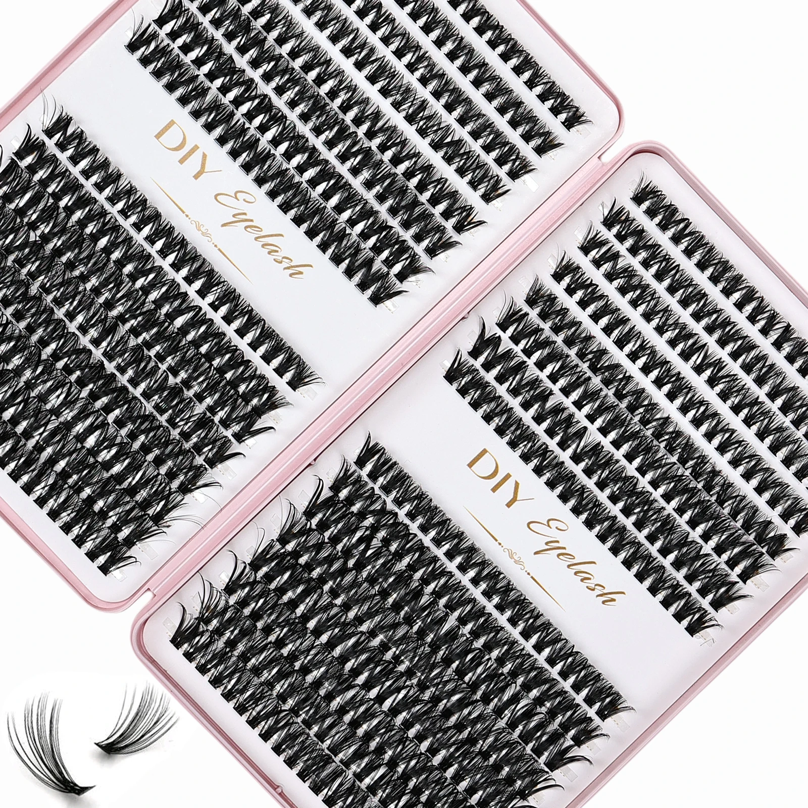 32 ряда 640 кластера 40D микс 10-14 мм Кластерные ресницы для наращивания натуральные