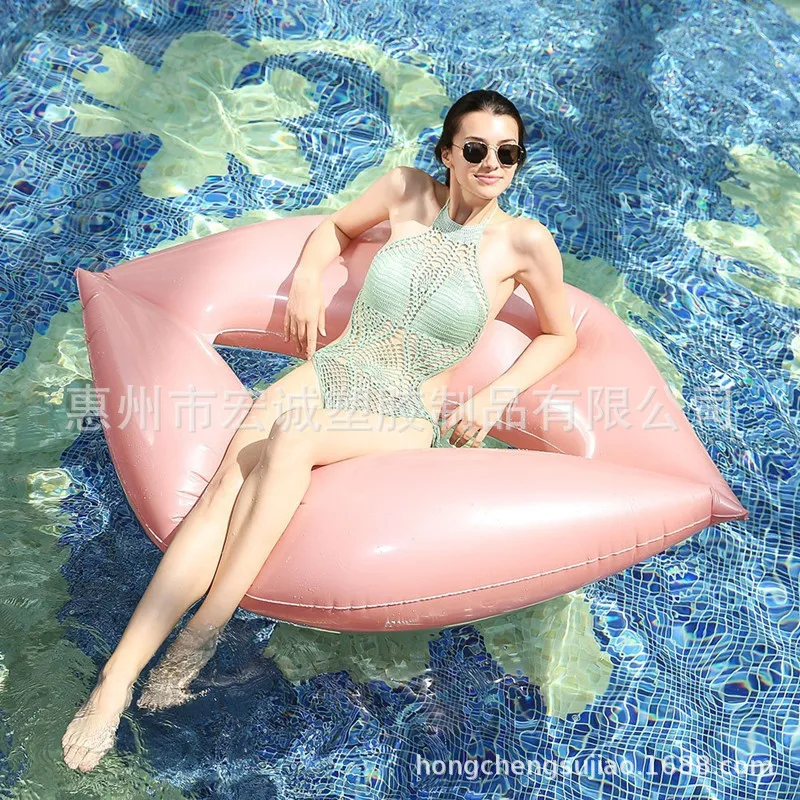 New water inflatable lip floating row red lip floating bed lip swimming ring