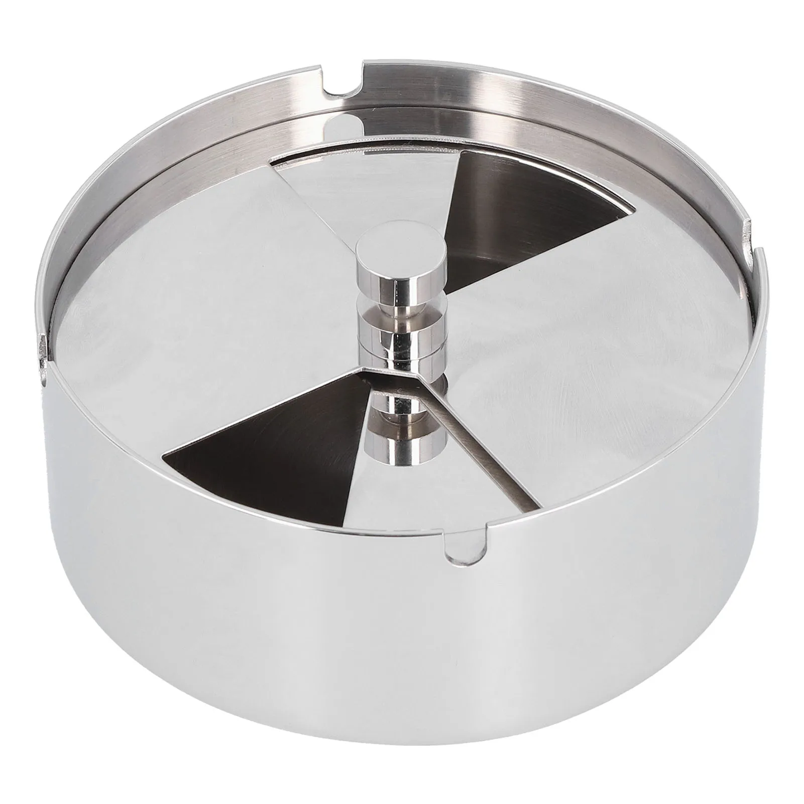 

Ashtray Outdoor Thickened Stainless Steel Windproof Rotating Cover Design Finely Polished Ashtray for Home Office