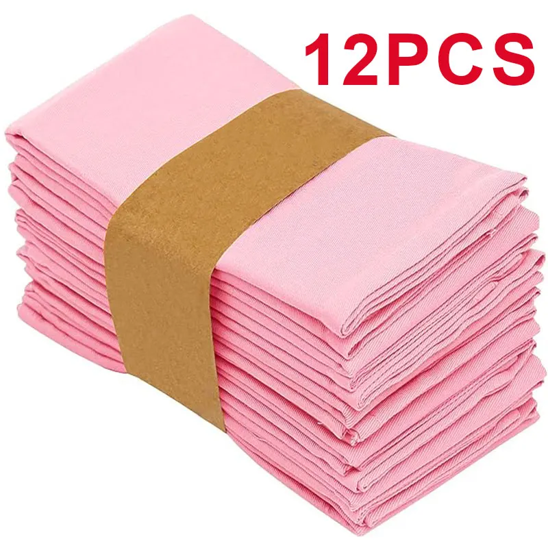 

Простые цветные салфетки, прочный утолщенный полиэстер, многоразовый коврик для столовых приборов для кухни, столовой, свадебного украшения