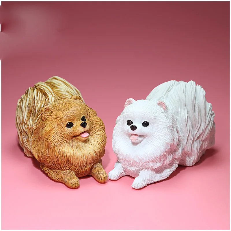 Масштаб 1/6 модель померанского каучука имитация собаки мини-животное лепка для 12