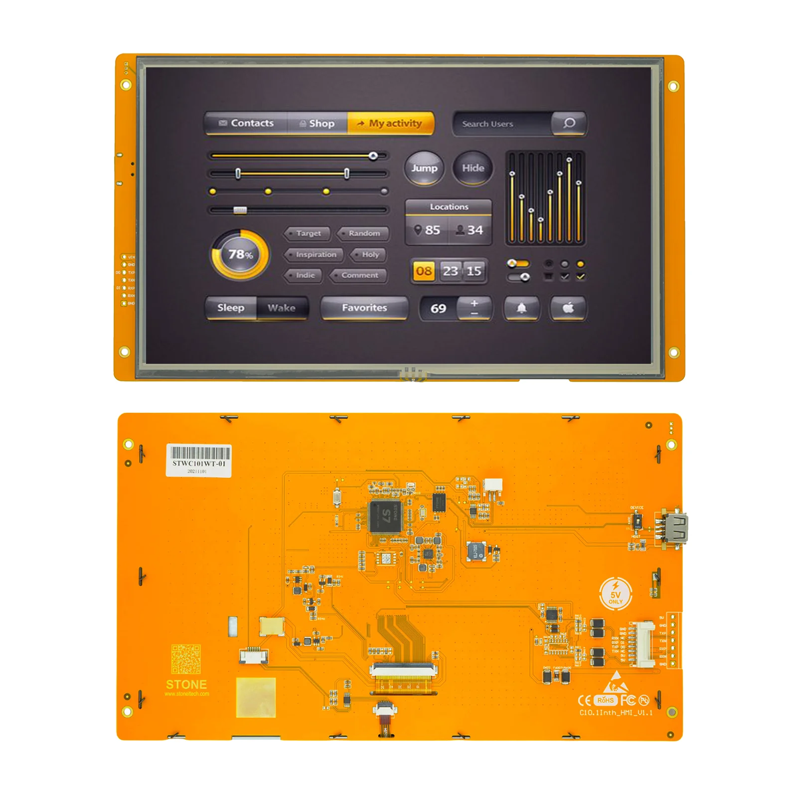 

10.1 Inch Smart LCD Touchscreen Support for Electric Power Industry with Digital Screen Mode + 1024x600 Resolution
