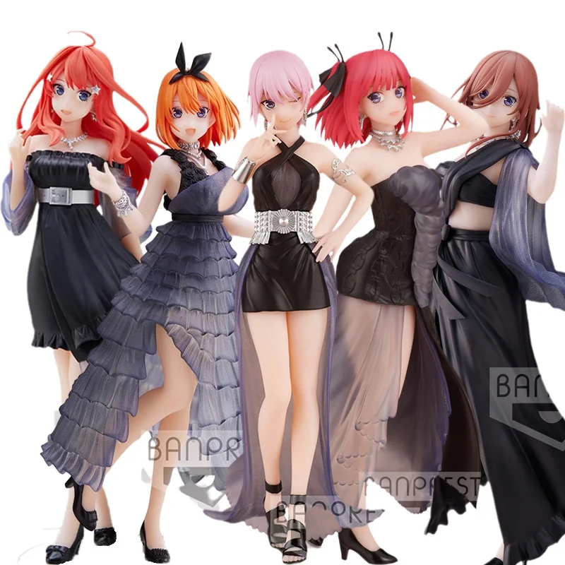 

Genuine Anime The Quintessential Quintuplets Figure 18CM Nakano Itsuki Sexy Evening Dress Standing Cute Miku Model Toys PVC Doll