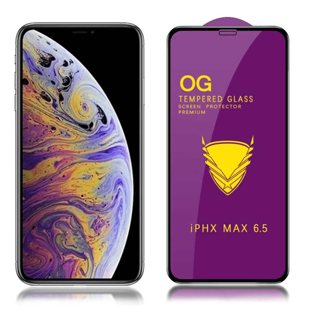 50pcs OG Tempered Glass Full Cover Screen Protector Film Guard For Iphone 7 8 plus x xr xs max 11 12 13 14 Plus Pro Max