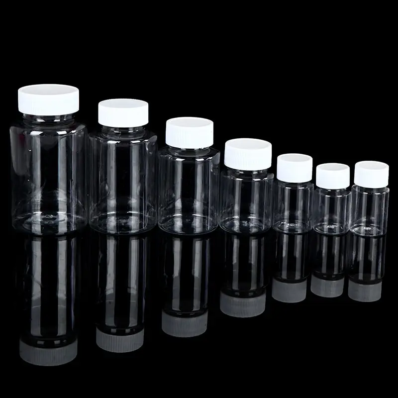 

5Pcs 15ml/20ml/30ml/100ml Plastic PET Clear Empty Seal Bottles Solid Powder Medicine Pill Vial Container Reagent Packing Bottle