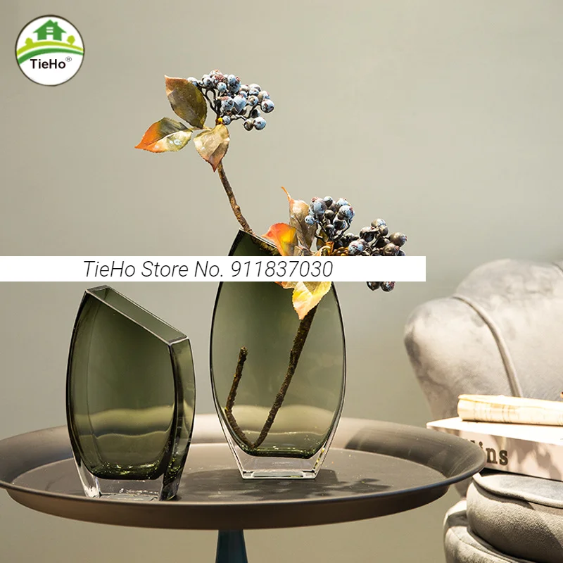 

Creative Transparent Glass Vase Geometric Square Flower Bottle Flower Home Office Flower Arrangement Vase