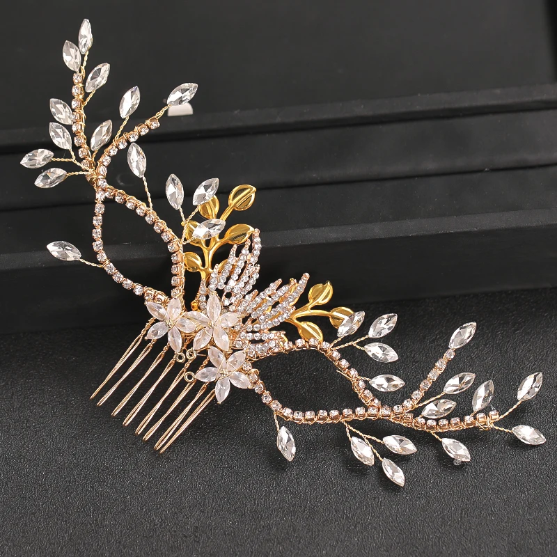 

Crystal Rhinestone Wedding Hair Combs Wedding Hair Accessories Bridal Hair Jewelry Women Head Piece Headband Hairpin Tiara Gift