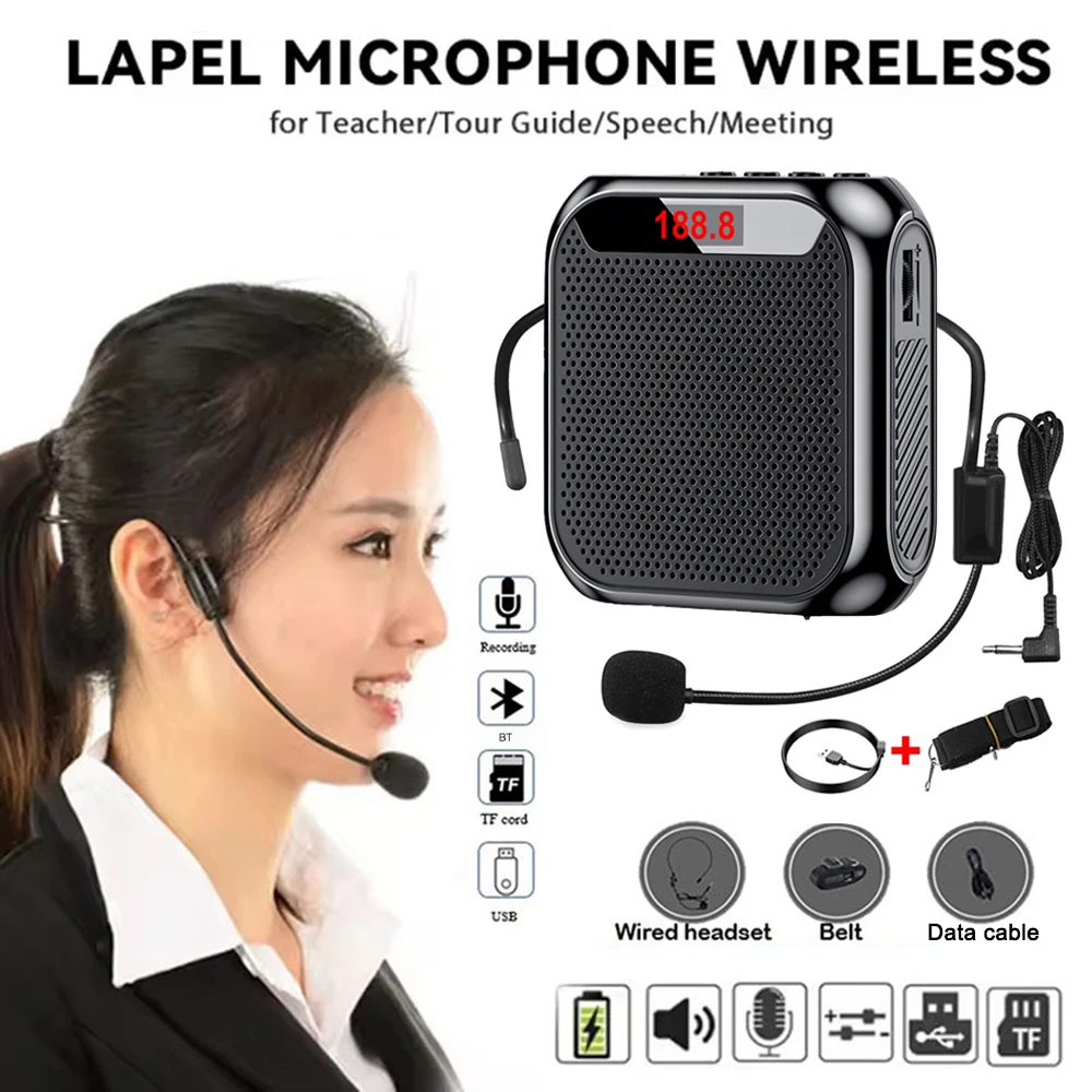 Портативный усилитель голоса 5 3 Вт с микрофоном