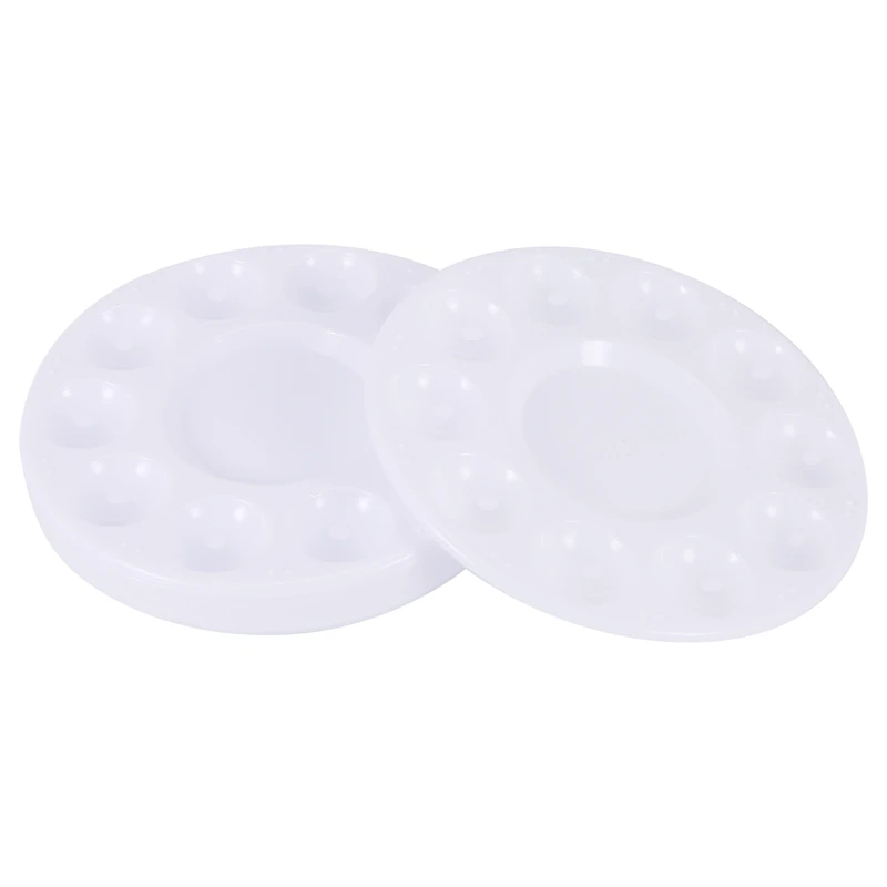 

12PCS Paint Tray Palettes Round Plastic Pallets For Acrylic Oil Watercolor Craft Professional DIY Art Painting