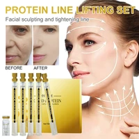 protein thread lifting set absorbable collagen line gold serum anti aging wrinkles removal skin firming lifting kit facial care