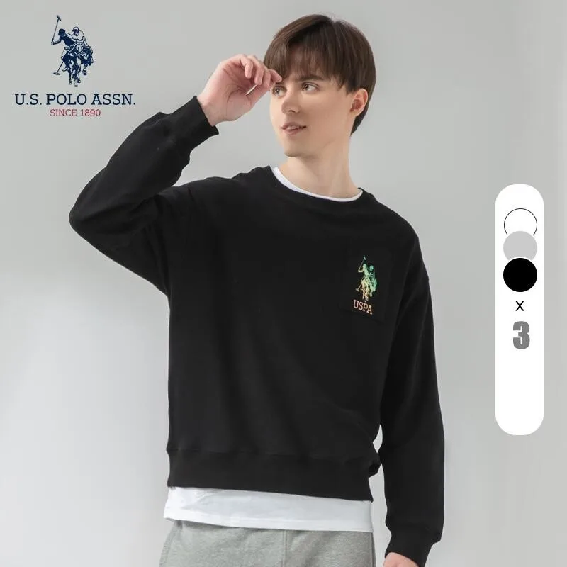 

U.S.Polo Assn. Classic Men's Loose Crew Neck Sweatshirt Plus Long Sleeves Fashion Premium Sports Loose Soft Pullover