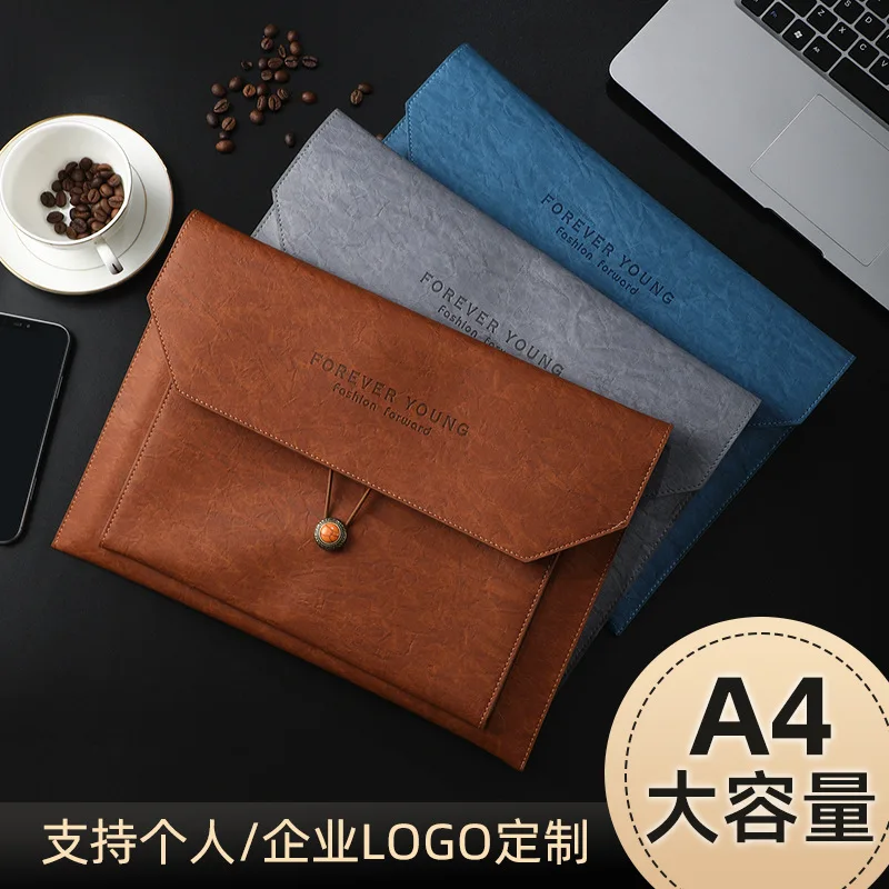 A4 File Bag Large Capacity File File File File Bag Large Thickened Cortex Containing Logo Student Learning Bag Office Bag