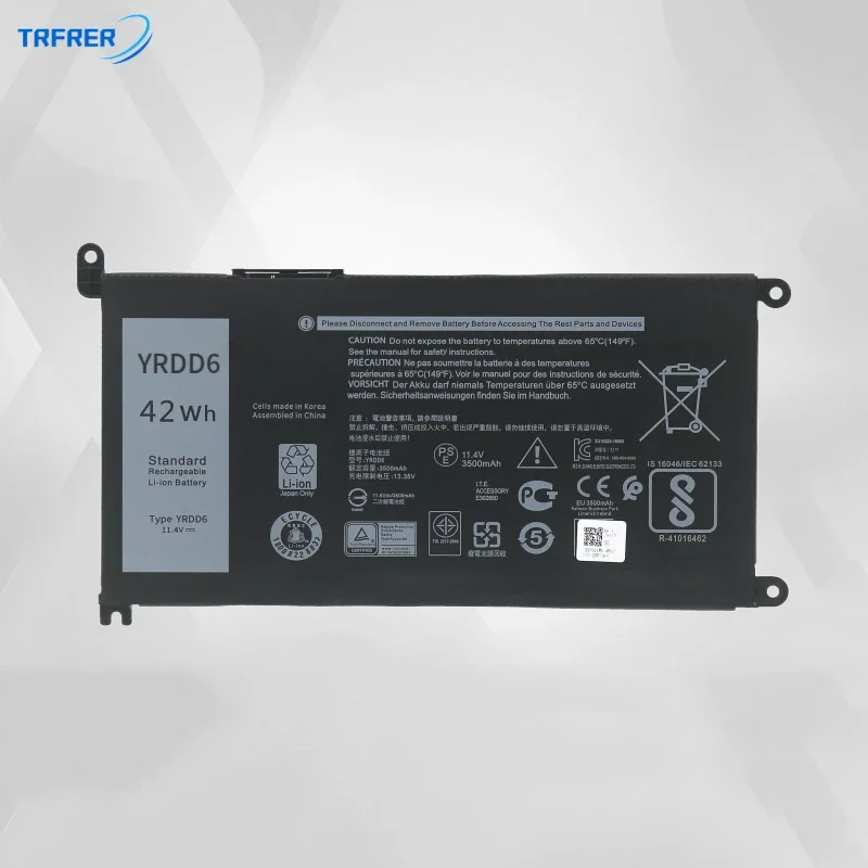 Аккумулятор для ноутбука YRDD6 Dell Inspiron 5482 5480 5481 5485 5491 5591 5593 3583 3310 3493 3582 3593 3793 5584