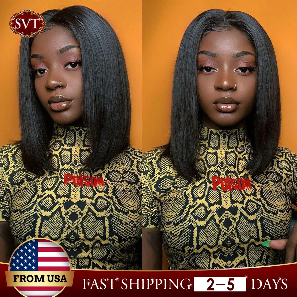 

SVT Straight Lace Front Human Hair Wigs 13x4 Bob Lace Frontal Wigs Pre-plucked With Baby Hair For Women Brazilian Short Bob Wig