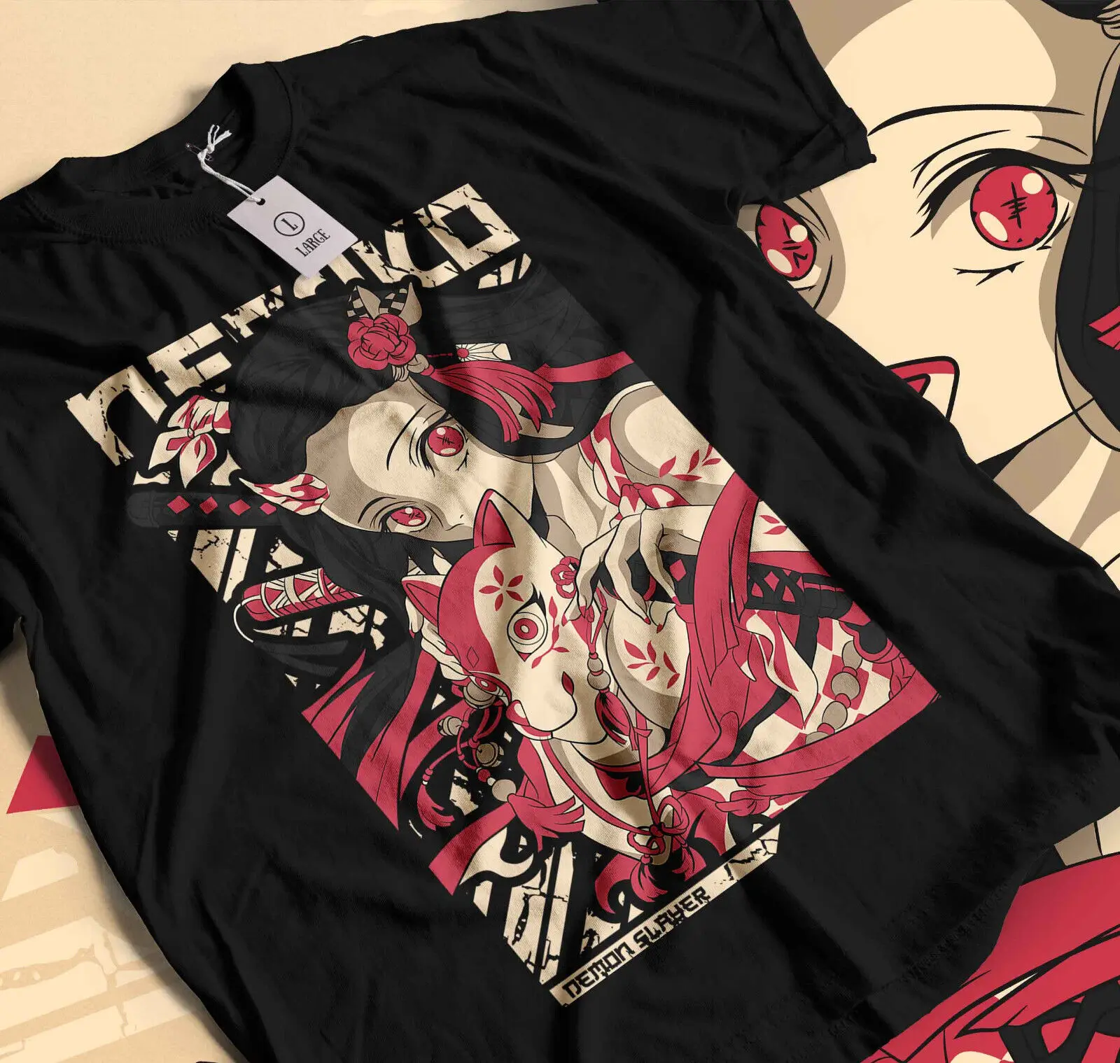Фото Футболка Tanjiro Nezuko Demon Slayer Kimetsu NoYaiba Манга Рубашка ужасов в подарок 122 №1