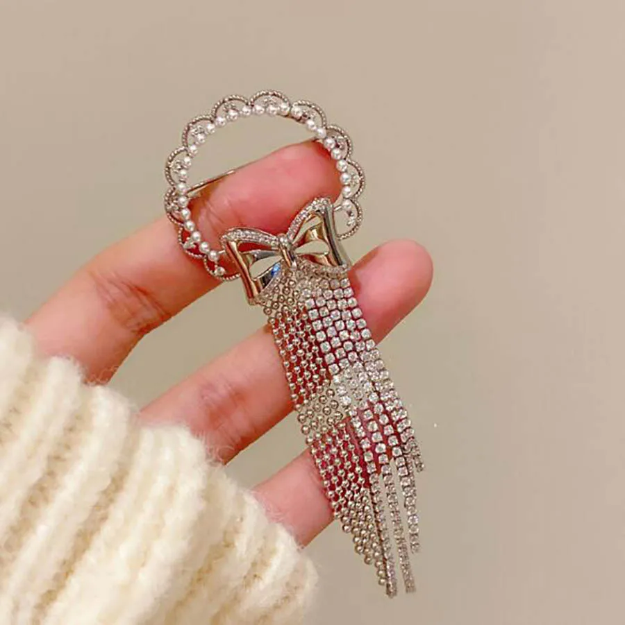 

French retro court style bow garland tassel brooch corsage women elegant suit jacket pin buckle