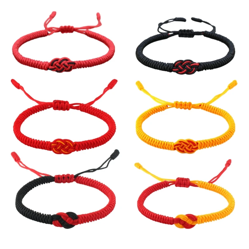 

Lucky Concentric Knot Braided Bracelet Adjustment Handmade Rope String for Sister Daughter Parent Couple Muilt-Color