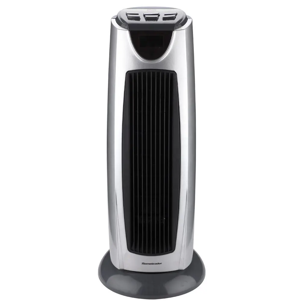 

Homeleader NSB-200C4L 1500W Tower Heater, Ceramic Oscillating Heater with Remote Control, LCD and Timer, Black and Silvery