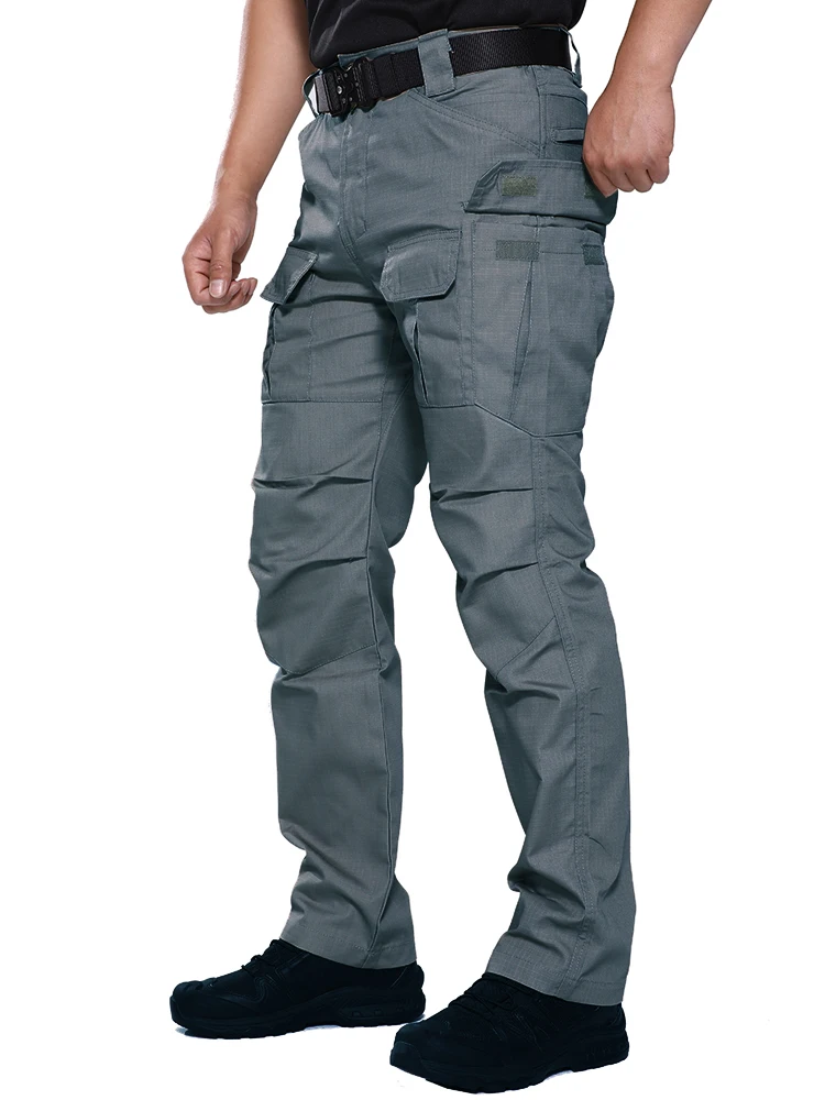 

KIICEILING IX8 Military Army Tactical Cargo Pants Men Cotton Summer Hunting Hiking Trekking Ripstop Elastic Waterproof Trousers