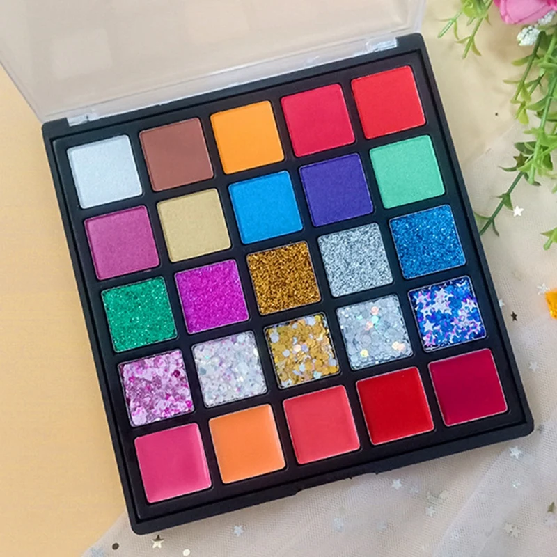 

25 Colors Shimmer Matte Eyeshadow Palette Waterproof Glitter Eyeshadow Beauty Colorful Eyeshadow Makeup Cosmetic Women (1 Box)